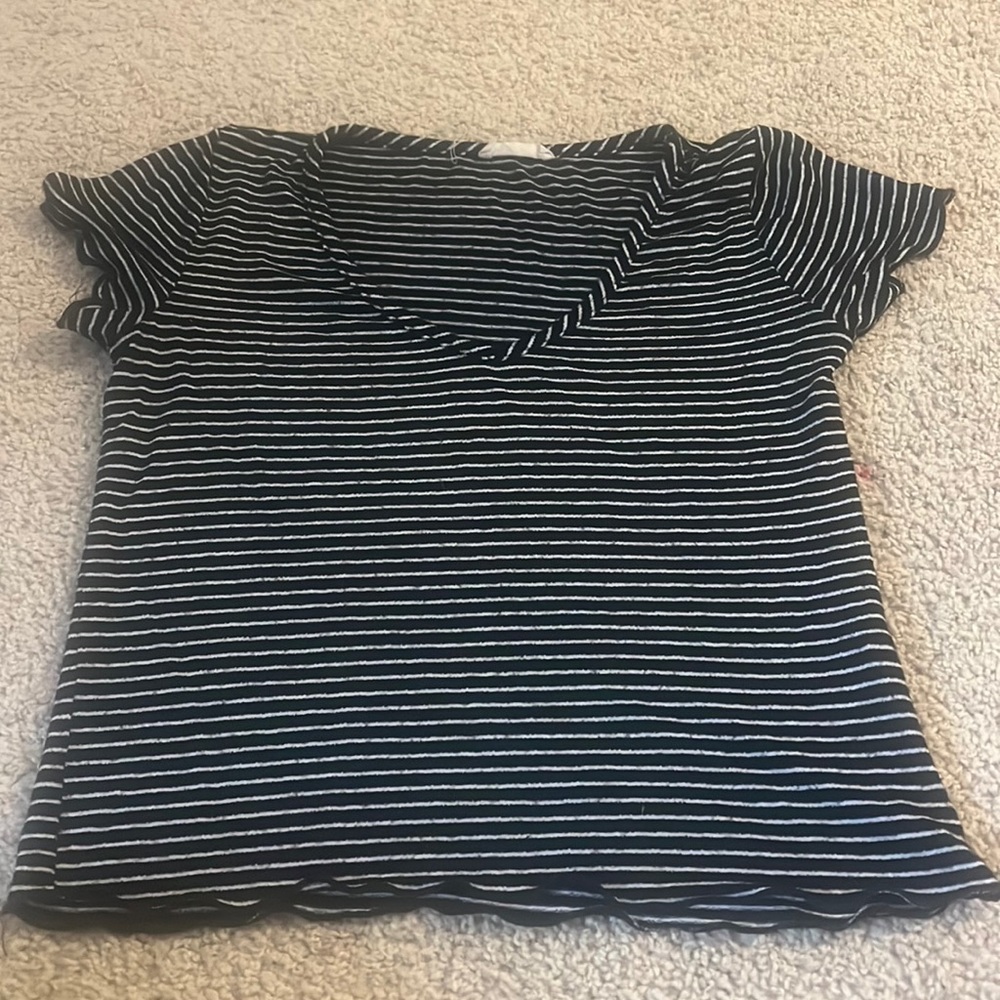 Simple, black and white, striped t-shirt